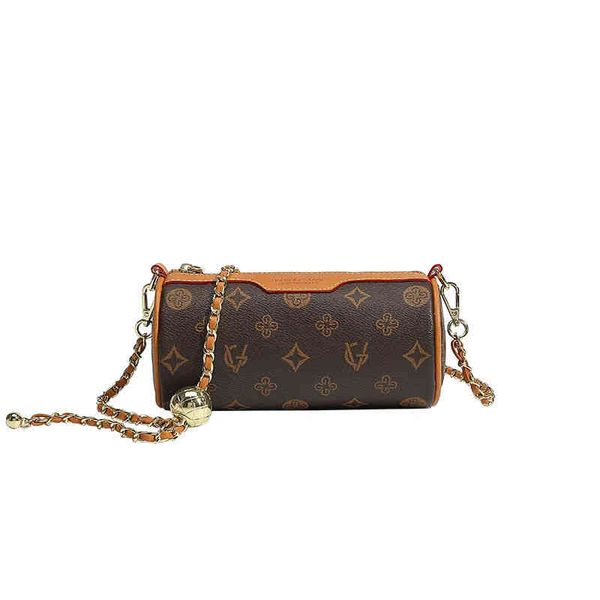 

50% discount bags old flower barrel bag female 2022 new summer fashion versatile golden bead single shoulder messenger bag luxury designer