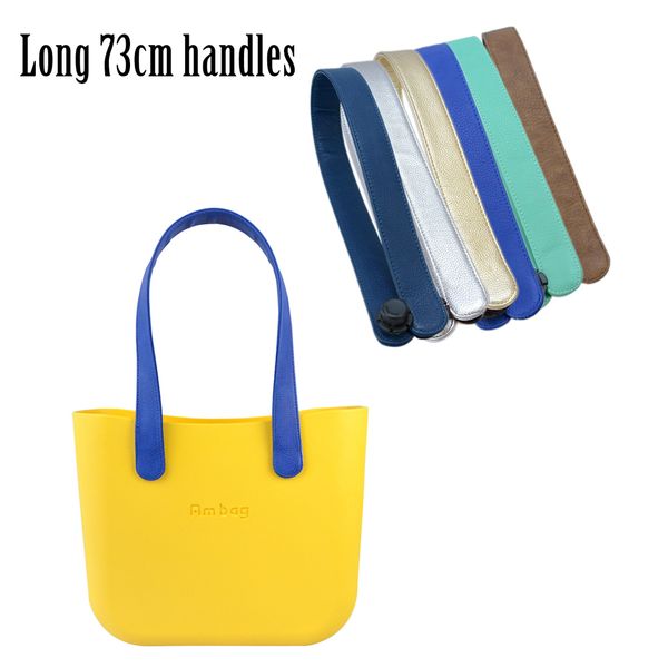 

am bag new 1 pair leather long handles for classic mini urban chic square obag o bag shoulder totes women handbag, Black