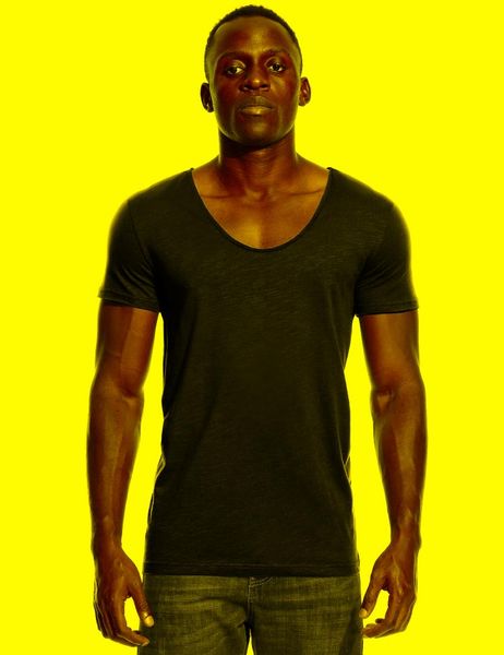 Camisetas masculinas camisa para homens com baixo corte de pescoço vasta de pescoço de pescoço