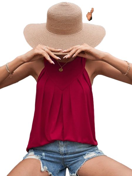 

fold pleated halter m2ld#, White