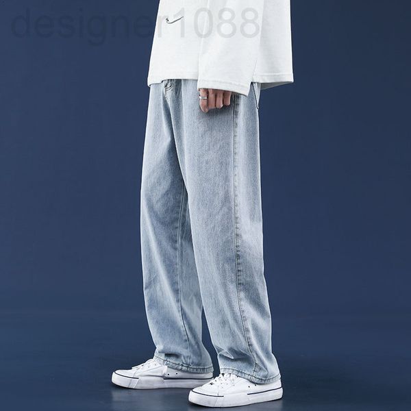 

men's jeans designer 2021 autumn new straight jeans men's environmental trend brand loose ins net red high street wide leg pants 4, Blue