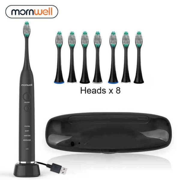 

toothbrush electric toothbrush usb inductive charging sonic adults toothbrush black 8 brush heads & travel case 0315