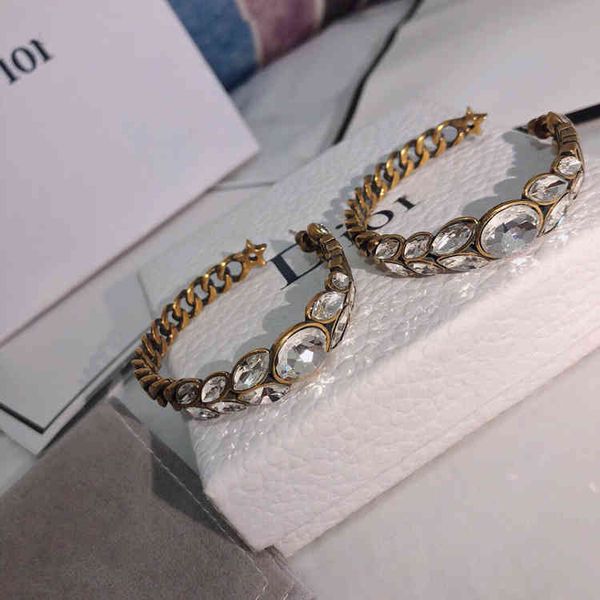 

2022 factory wholesale new home dijia new wheat make old female super flash eye full drill earrings, Golden
