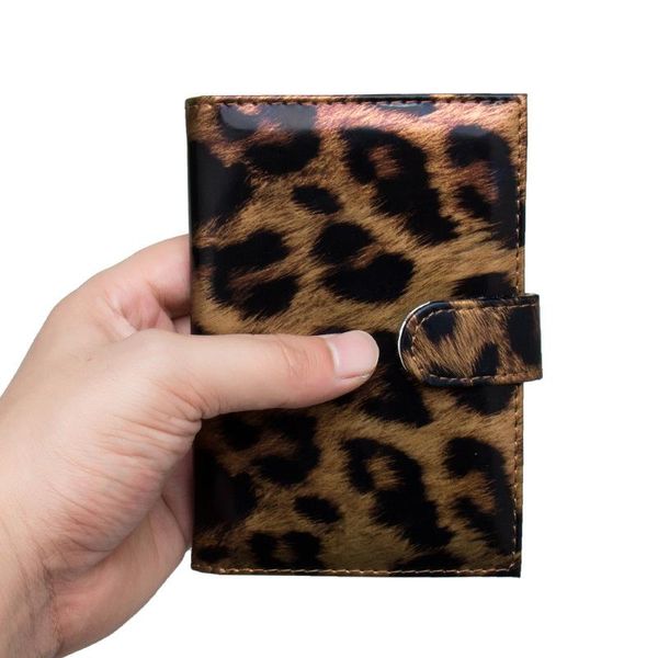 Titolari di carte Porta passaporto in pelle leopardata femminile per Russia Girls International Organizer Travel Wallet Ticket Case