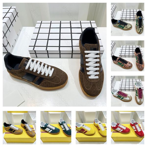 

new ss gazelle luxury designer casual shoes men women sneakers canvas shoes python texture chammy patchwork collaboration for mens size 35-4, Black