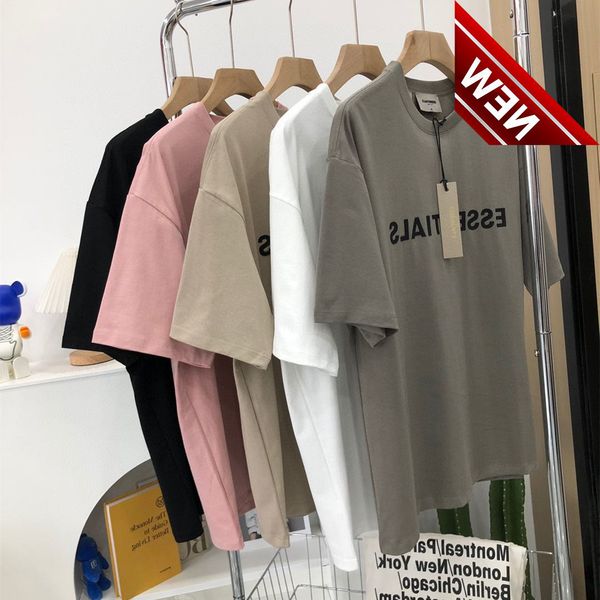 

50% off discount ess summer new short sleeve front row letters lovers loose round neck t-shirt classic fashion brand high quality, White;black