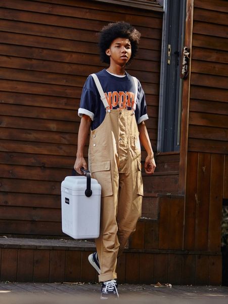 

men button side cargo overalls without tee u7aq#, Gray