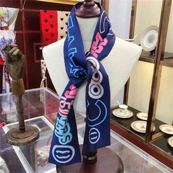 

designer channel handbag silk scarf fashion head hair band ribbon old flower binding bag handle fashion rectangular pop style scarf send spe, Blue;gray
