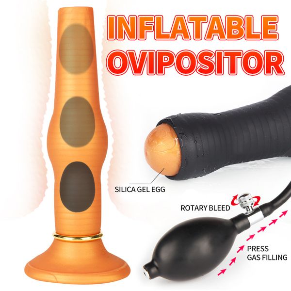 Expansão de masturbação de plugue anal inflável sexy ovipositor