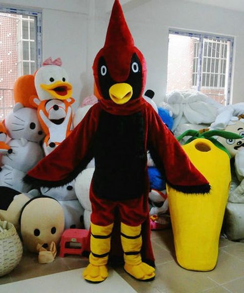 Roter Vogel Maskottchen Kostüm Anzug Party Kostüm Outfits Werbung Promotion Karneval Halloween Ostern Erwachsene Parade Neu