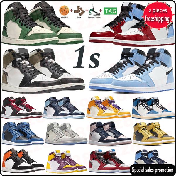 

2022 jump man 1 1s men women basksetball shoes bred patent bordeaux brotherhood dark mocha bubble gum chicago obsidian fragment shadow royal, Black
