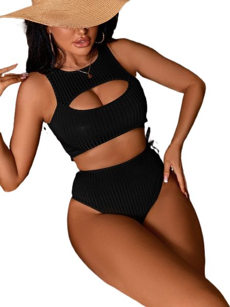 

sxy cut out ring side bodysuit a6l9#, White