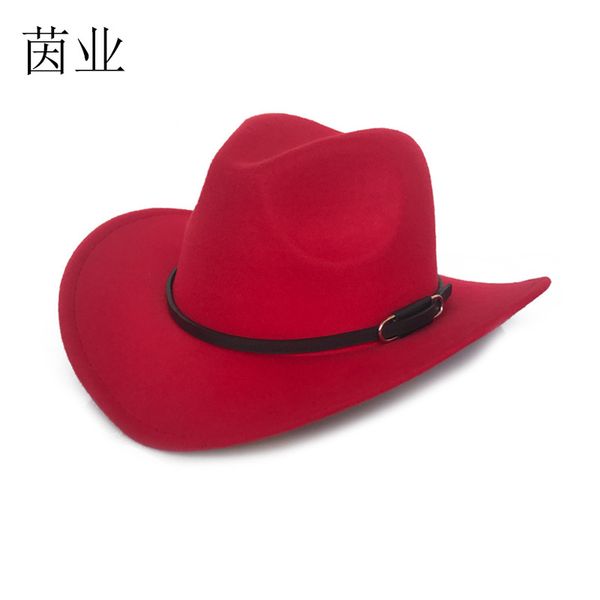 

retro mens woolen cowboy hat autumn and winter selling western cowboy hat womens dress hat fedora felt cap, Blue;gray