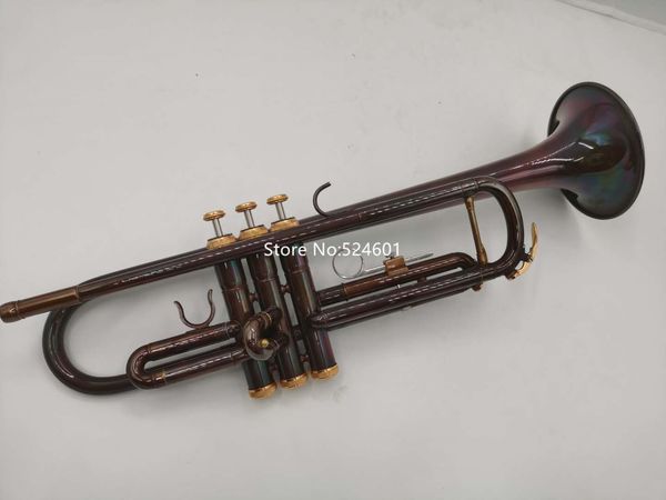 

bb trumpet dark brown body unique antique copper simulation surface with case