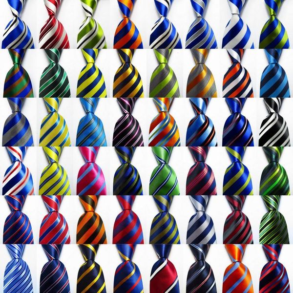 

fashion striped tie mens 9cm silk necktie set red gold green pink jacquard woven 100, Blue;purple