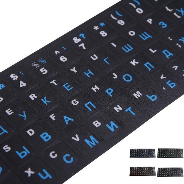 Russische Buchstaben-Tastatur-Aufkleber, mattiertes PVC für Notebook-Computer, Desktop-Tastatur, Laptop-Abdeckungen