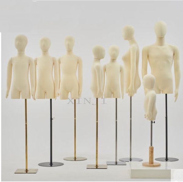

nice software bendbale mannequin flexible model children's half length clothing mannequin, Khaki