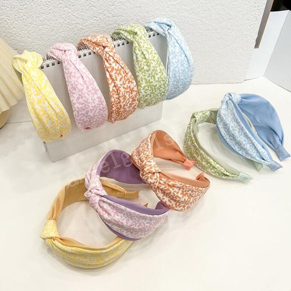 

fashion women headband fresh flower summer autumn hairband wide side cross knot turban headwear hair accessories, Slivery;white