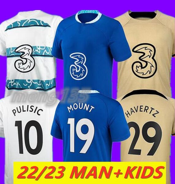 

22 23 soccer jersey sterling koulibaly havertz ziyech football shirt 2022 2023 mount pulisic jorginho camiseta de futbol kante ziyech, Black;yellow