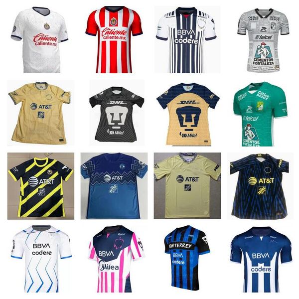 

liga mx 2022 2023 tigres uanl third soccer jerseys monterrey rayados guadalajara chivas home away thauvin gignac nico lopez 22 23 football s, Black;yellow