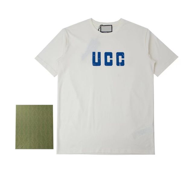 

2022 new luxury brands t shirts men women oversized t-shirt thick cotton short sleeve rainbow letter print high street tees berry, White;black