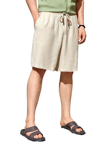 

men drawstring waist slant pockets shorts p5wd#, White;black