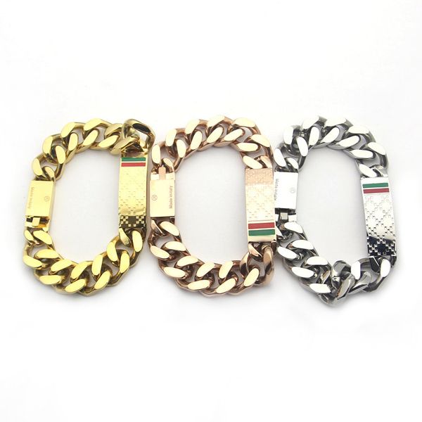 

luxury designer jewelry woman bracelet plaid square thick bracelet fashion bracelet love for men and women, Golden;silver