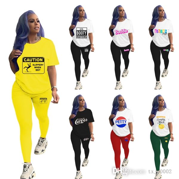 

designers 2022 fall women tracksuits two piece pants set printed short sleeve leggings outfits fashion casual sportswear, Gray