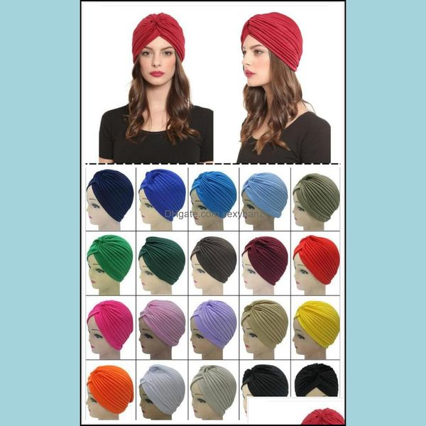 Beanie/Skl Kapaklar Şapkalar Şapkalar Eşarplar Eldivenler Moda Aksesuarları Yumuşak Hint Stil Yoga Headwrap Kapağı Türban Şapkası Cloche Chemo Saç Er Arabian