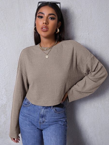 

drop shoulder solid tee v4va#, White