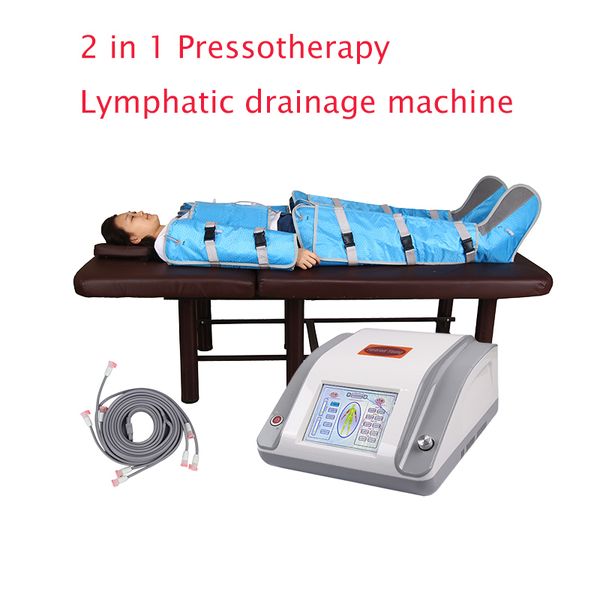 2 em 1 pressoterapia infravermelha distante máquina de emagrecimento drenagem linfática desintoxicação pressão de ar massa de corpo inteiro máquina de fisioterapia terno fino