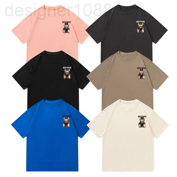 

men's t-shirts designer summer 2022 new letter small pattern korean loose leather bear print men's and women's short sleeved, White;black