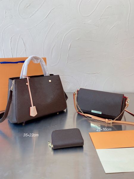 

bags wallets l family brand new combination of three-piece wallet handbag shoulder diagonal bag lady classic style old fashion