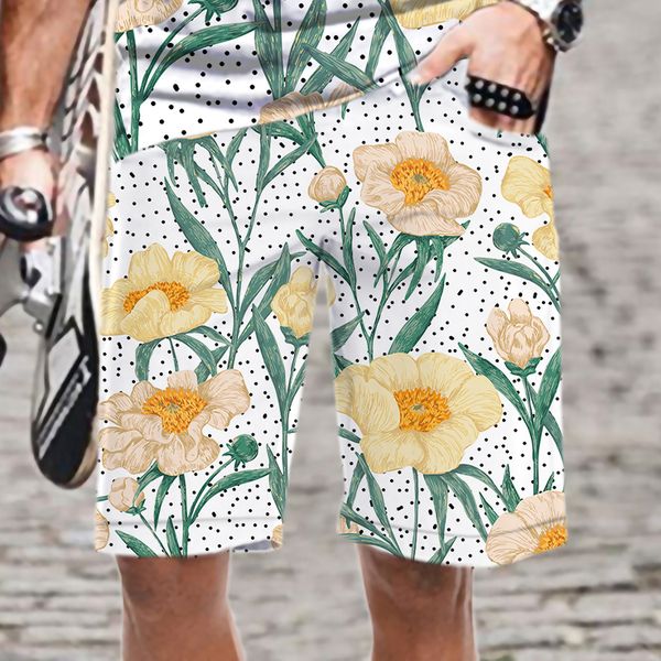 

men's casual shorts snowflake pattern streetwear loose beach elastic waist quick dry fashion swimming swimsuit 3d printed 220624, White;black