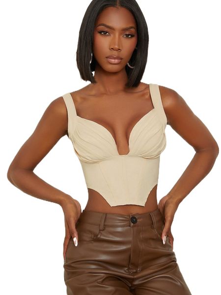 

fold pleated asymmetrical hem cami c99r#, White