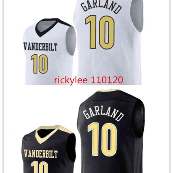 

commodores darius basketball jersey vanderbilt men 10 garland college throwback jersey stitched custom embroidery size s-5xl, Black