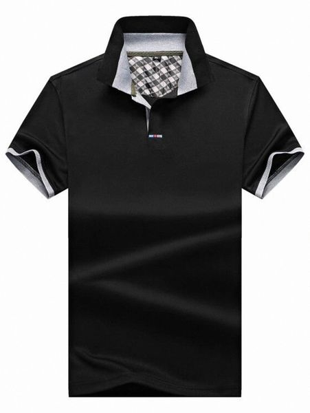 

men contrast trim polo shirt v745#, White;black