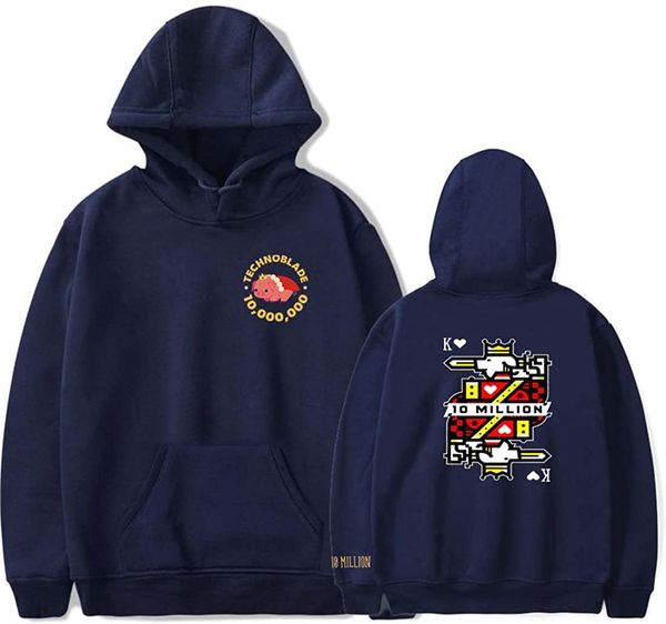 

technoblade merch 10 million subs hoodie sweatshirt pullover casual long sleeve, Black