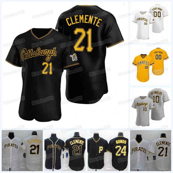 

roberto clemente 2021 pittsburgh jersey bryan reynolds gregory polanco ben gamel ildemaro vargas cole tucker kevin newman erik gonzalez, Black