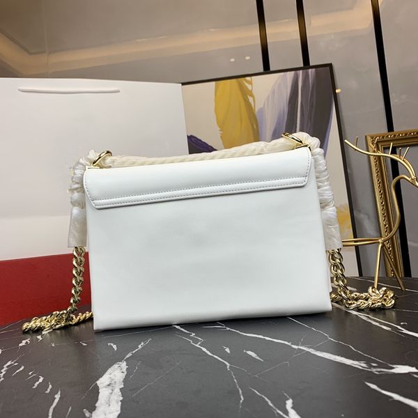 

women messenger bag genuine leather fashion one shoulder crossbody metal chain