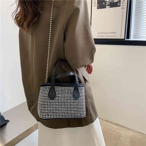 

purses 2022 new bright diamond women's bag sling shoulder small style chain portable inlaid messenger handbags