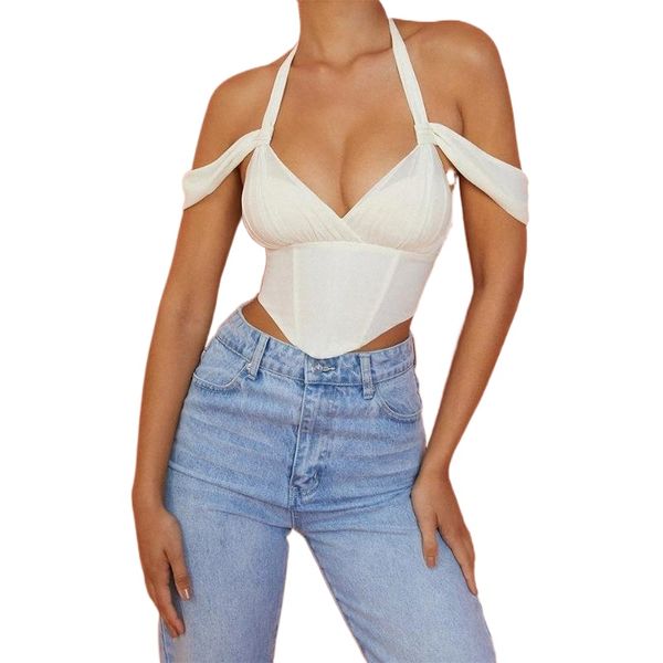 

women's tanks & camis white bodycon women 2021 arrivals off shoulder cropped party evening wedding club outfits n4fc#