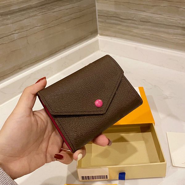 

luxurys designers wallets purse bag fashion short victorine wallet embossed monograms empreinte classic card holder hasp coin purses, Red;black