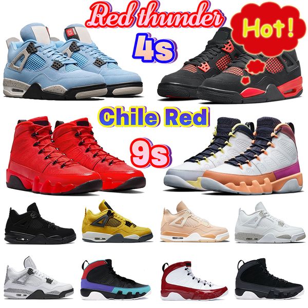 

fashion 9 9s chile red thunder 4 4s basketball shoes university blue white oreo black cat pure money trainers tour yellow thunder change the