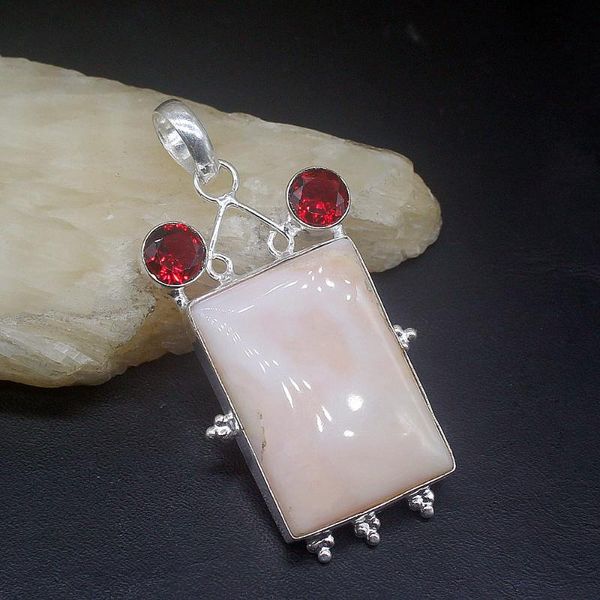 

pendant necklaces hermosa jewelry natural jasper red garnet fantasy silver color charm necklace for women gifts 20224774