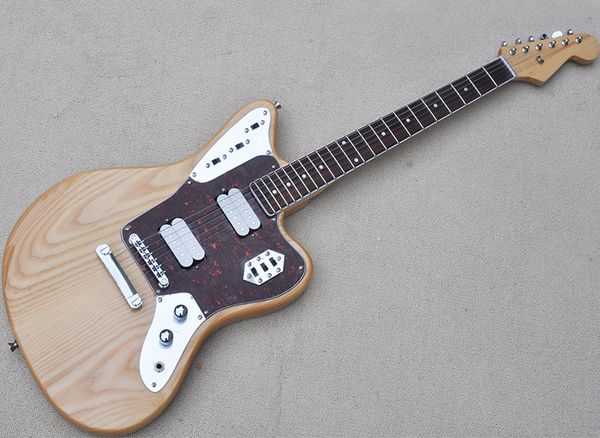 

6 strings natural wood color ash electric guitar with rosewood fretboard