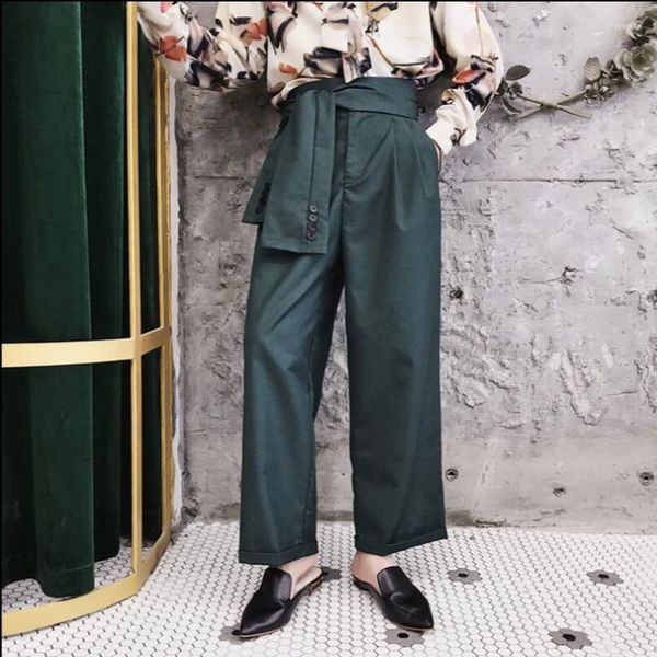 Pantaloni da uomo M-XXL Modelli autunnali Vita alta Abbigliamento casual Cintura alternativa Squisito Gamba larga larga dritta Drak22