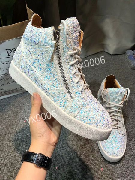 

high sneaker casual shoes flat luxurious sneakers for men and women walking outdoor trainers party wedding dress size 35-46, Black