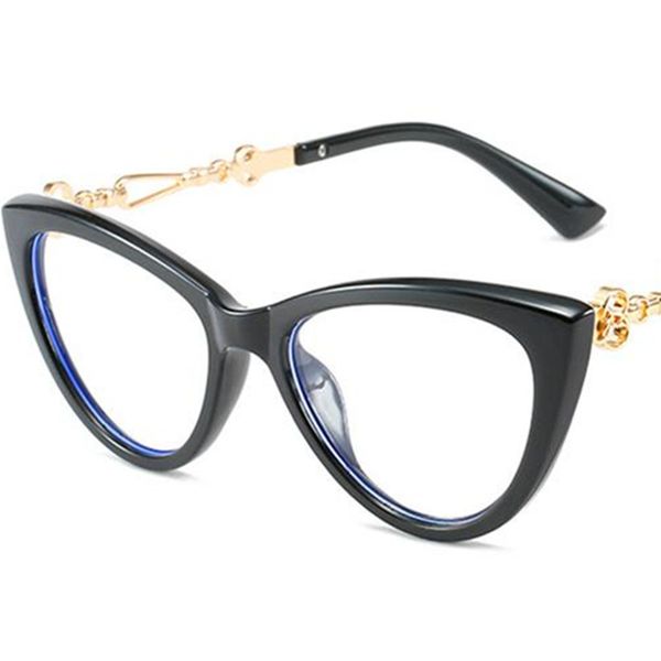 Lunettes Anti-lumière bleue pour femmes, lunettes œil de chat, rétro, branches creuses, verres transparents