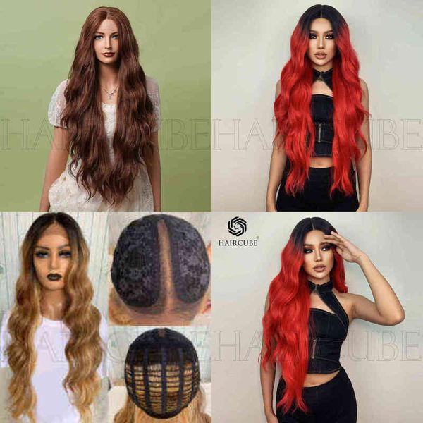 

wigs women synthetic wigs new arrivals new front lace 13x5x1 multi-color women's wigs 220601, Black
